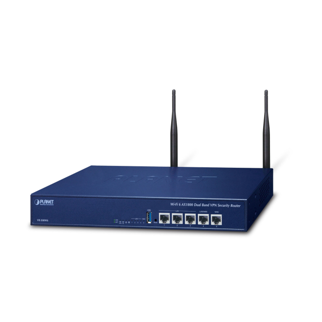 PLANET Wi-Fi 6 AX1800 Dual Band VPN router inalámbrico Gigabit Ethernet Azul