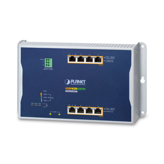 PLANET IP30, IPv6/IPv4, 4-Port Gestionado L2/L2+ Gigabit Ethernet (10/100/1000) Energía sobre Ethernet (PoE) Azul, Gris