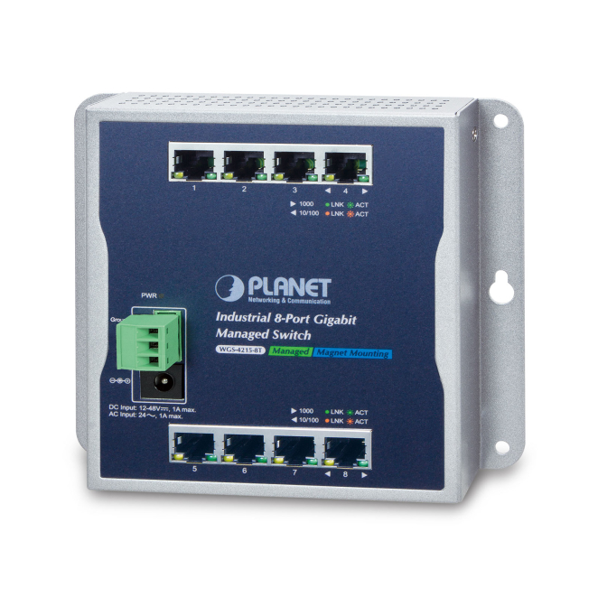 PLANET WGS-4215-8T switch Gestionado Gigabit Ethernet (10/100/1000) Negro