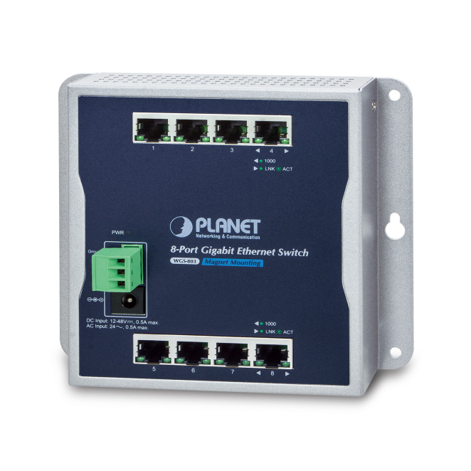 PLANET WGS-803 switch No administrado L2 Gigabit Ethernet (10/100/1000) Negro