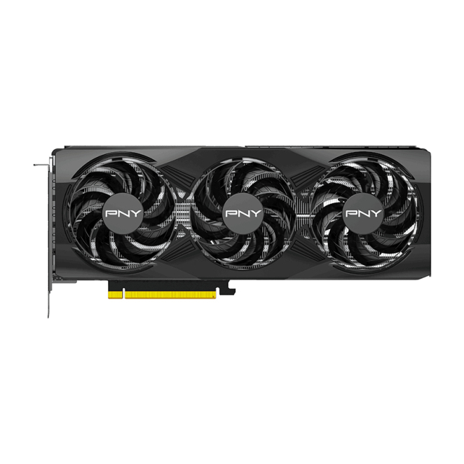 PNY GeForce RTX 5070 OC NVIDIA 12 GB GDDR7 mostrando sus componentes y diseño innovador.
