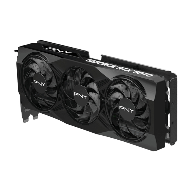 PNY GeForce RTX 5070 OC mostrando todas sus salidas y conectores.