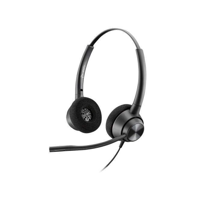 Poly Auriculares binaurales EncorePro 320 con desconexión rápida TAA