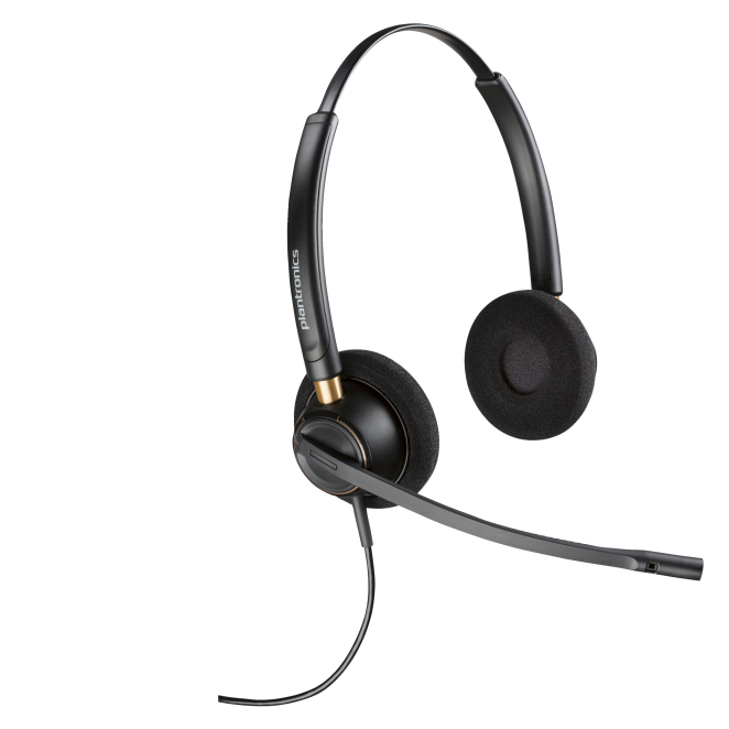 Poly Auriculares digitales binaurales EncorePro 520D con desconexión rápida TAA