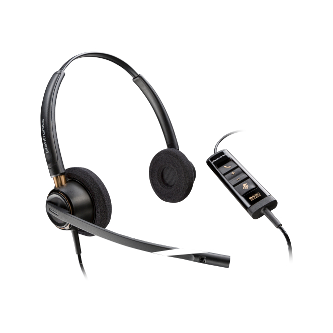 Poly Auriculares estéreo EncorePro 525 USB-A con certificación para Microsoft Teams