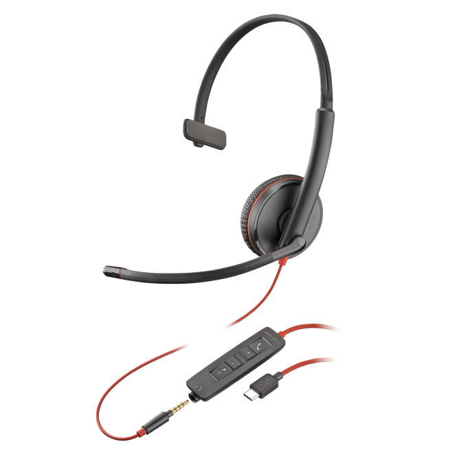 Poly Auriculares Blackwire C3215 monaural + estuche de transporte (paquete)