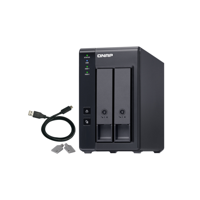 QNAP TR-002 caja para disco duro externo Carcasa de disco duro/SSD Negro 2.5/3.5″