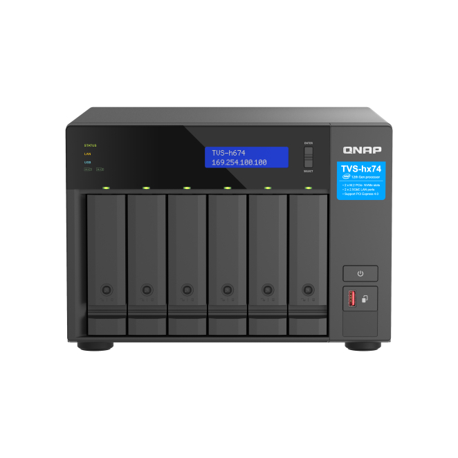 QNAP TVS-H674 NAS Torre Intel® Core™ i5 i5-12400 visualización del producto