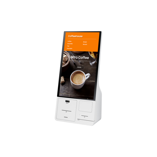 Samsung KM24C-P Pantalla táctil instalada en un escenario profesional