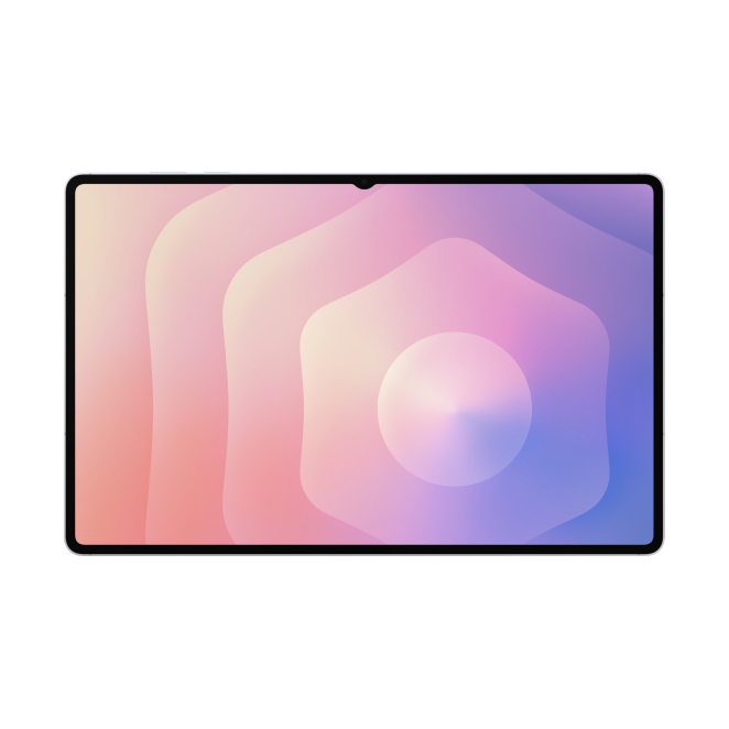 Samsung Galaxy Tab S11 Ultra en color plata con pantalla encendida