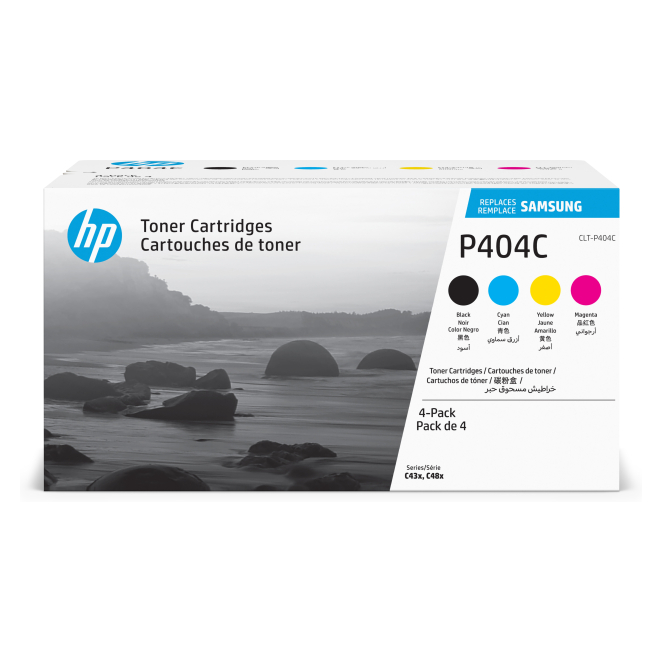Samsung Paquete de 4 Cartuchos de Tóner Original HP CLT-P404C cian/magenta/amarillo/negro
