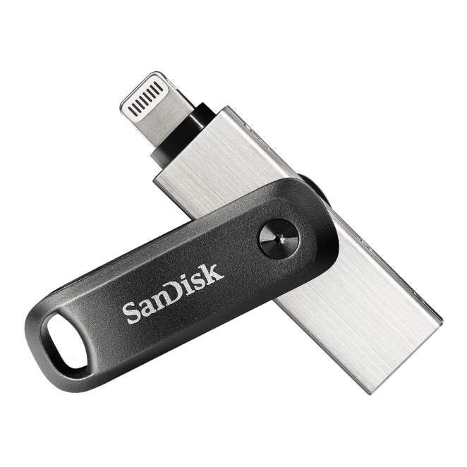 SanDisk iXpand unidad flash USB 64 GB USB Type-A / Lightning 3.2 Gen 2 (3.1 Gen 2) Negro, Plata