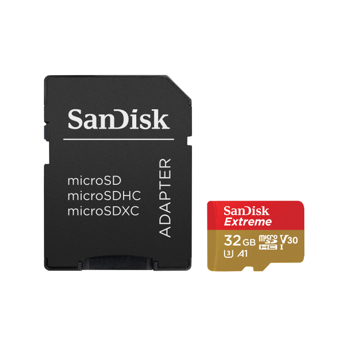 SanDisk Extreme 32 GB MicroSDHC UHS-I Clase 10 en cámara