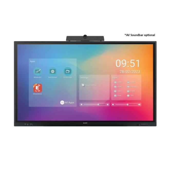 Sharp PN-LC862 Pantalla plana para señalización digital 2,18 m (86″) LCD Wifi 450 cd / m² 4K Ultra HD Negro Pantalla táctil Procesador incorporado Android 11 16/7