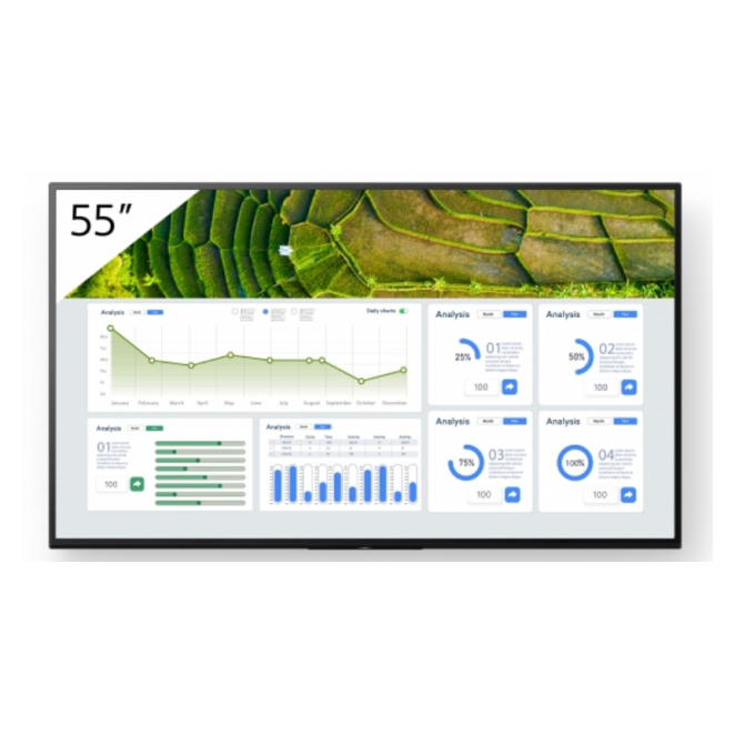 Sony FW-55BZ30L pantalla de señalización Pantalla plana para señalización digital 139,7 cm (55″) LCD Wifi 440 cd / m² 4K Ultra HD Negro Android 24/7