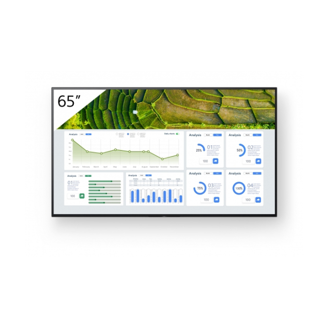 Sony FW-65BZ30L pantalla de señalización Pantalla plana para señalización digital 165,1 cm (65″) LCD Wifi 440 cd / m² 4K Ultra HD Negro Android 24/7