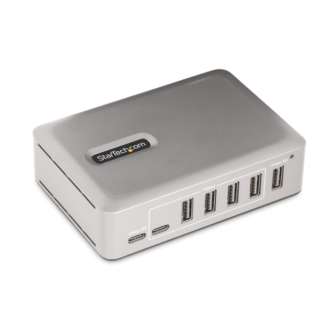 StarTech.com 10G5A2CS-USB-C-HUB hub de interfaz USB 3.2 Gen 2 (3.1 Gen 2) Type-C 10000 Mbit/s Plata