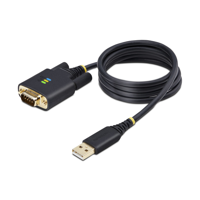 StarTech.com Cable Adaptador USB a Serie de 1m - Serial - Retención COM - FTDI - Adaptador USB-A a DB9 RS232 - con Tornillos DB9 Intercambiables - Windows/macOS/Linux