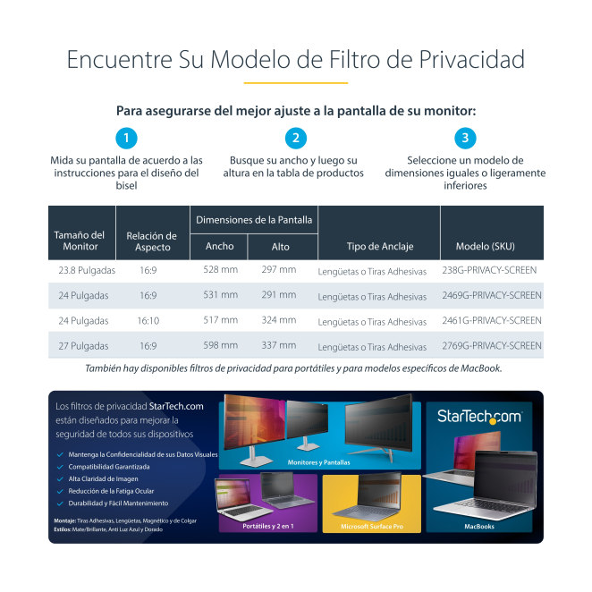 StarTech.com filtro de privacidad dorado de 24in contexto de usuario