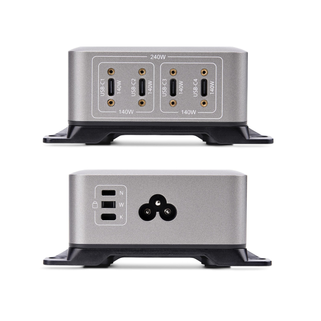 StarTech.com Cargador USB-C de 4 Puertos en uso profesional