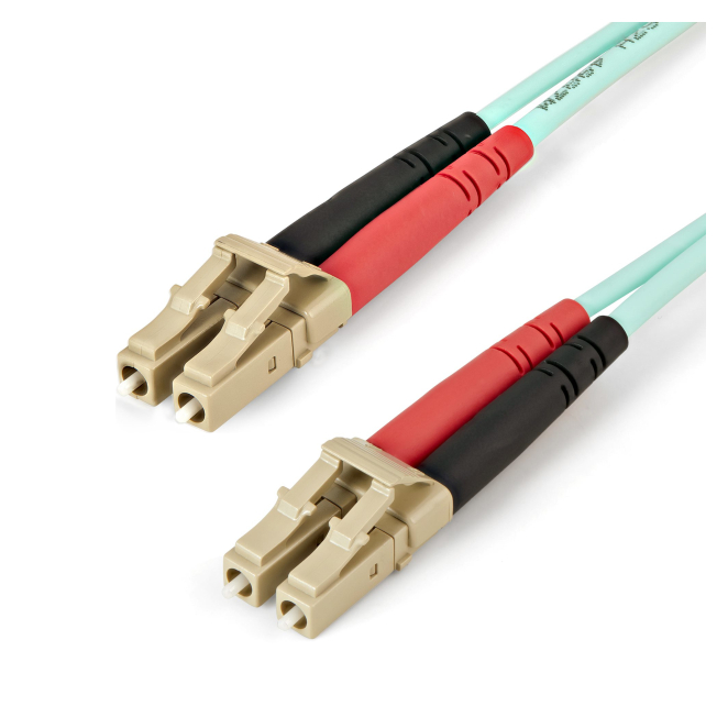 StarTech.com Cable de 1m de Fibra Óptica Multimodo LC/UPC a LC/UPC OM4 - 50/125µm - Fibra LOMMF/VCSEL - Redes de 100G - Cable LSZH - Baja Pérdida de Inserción - Low Insertion Loss