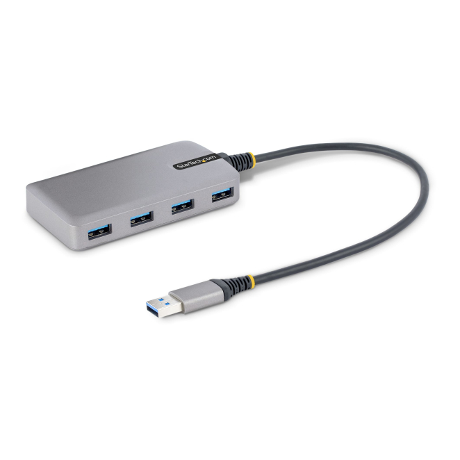 StarTech.com Hub USB de 4 Puertos - USB 3.0 de 5Gbps - Alimentado por el Bus - Concentrador de 4 Puertos USB-A con Alimentación Opcional - Ladrón USB Portátil - Cable 30cm
