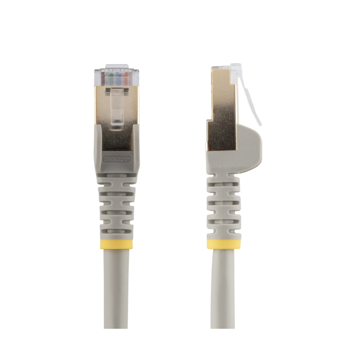 StarTech.com Cable 10m Ethernet CAT6a - Cable de Red de 10 Gigabits Blindado Snagless RJ45 PoE de 100W - Latiguillo STP de 10GbE con Alivio de Tensión - Fluke - UL - TIA - Gris