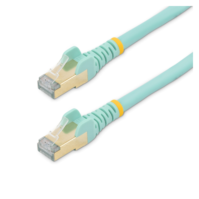 StarTech.com Cable de 3m de Red Ethernet RJ45 Cat6a Blindado STP - Cable sin Enganche Snagless - Aguamarina