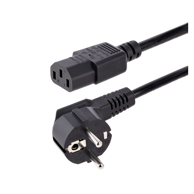StarTech.com Cable de 3m (10 pies) de Alimentación para Ordenador, 18AWG, UE Schuko a C13, 250V 10A, Cable de Corriente, Cable de Fuente de Alimentación para Ordenador