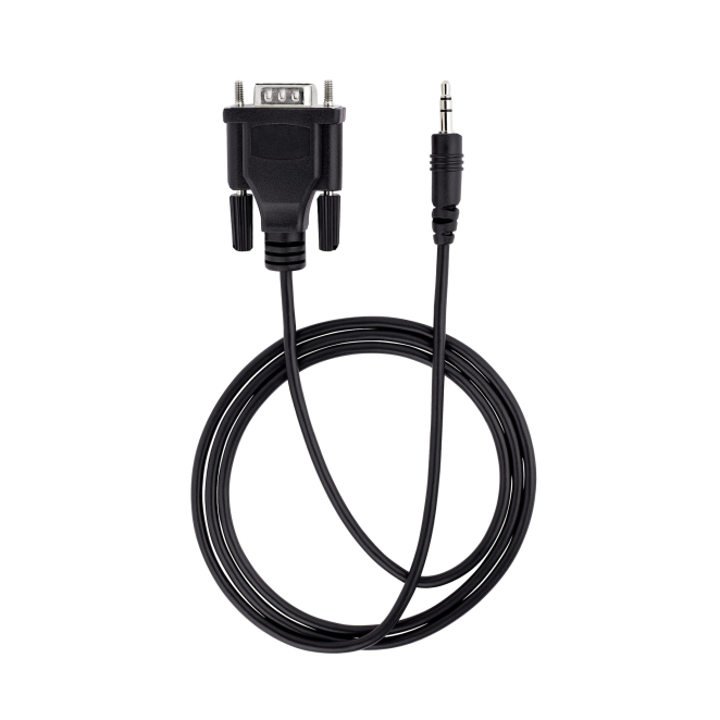 StarTech.com Cable de 1m Serie DB9 a 3,5mm conectores en detalle