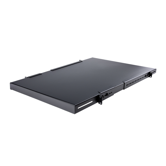 StarTech.com Estante Ajustable 1U para Rack de Servidores - 150kg - Bandeja Universal de 19 Pulgadas Ajustable de 49,5 a 96,5cm - para Equipos de Red - 27,5″ (69,8cm) de Profundidad para Rack de 19″