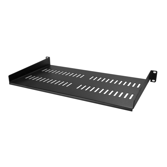 StarTech.com Bandeja Estante Ventilado de 1U para Armario Rack de Servidores de 19 Pulgadas - de 10 Pulgadas (254mm) de Profundidad - Acero de Servicio Pesado - Capacidad de 20kg - Negro
