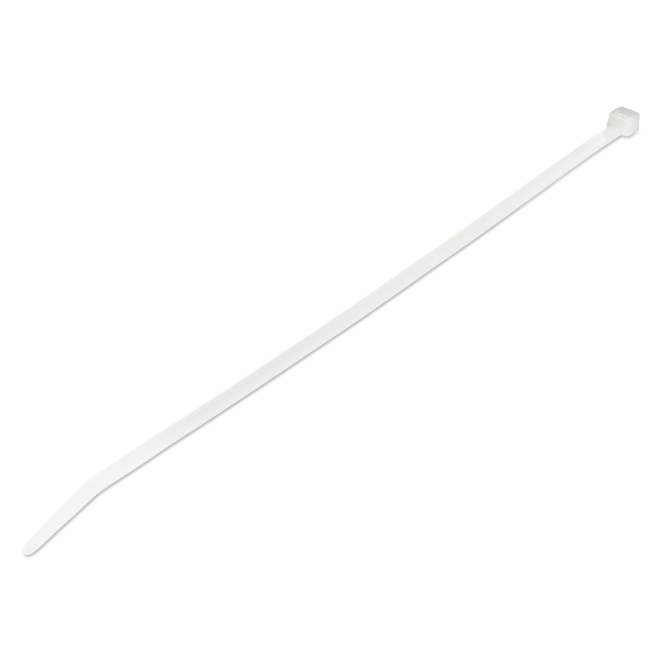 StarTech.com Bridas de 25cm para cables - 4 mm de ancho, 68 mm de diámetro, soportan 22 kg de tensión, de nylon, cierre automático y punta curva, 94V-2/UL, paquete de 1000 - blancas