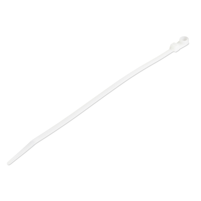 StarTech.com Bridas sujetacables de 20cm con perforación de montaje - 4 mm de ancho, para grupo de cables de 52 mm, soportan 22 kg de tensión, de Nylon 66, UL, paquete de 100
