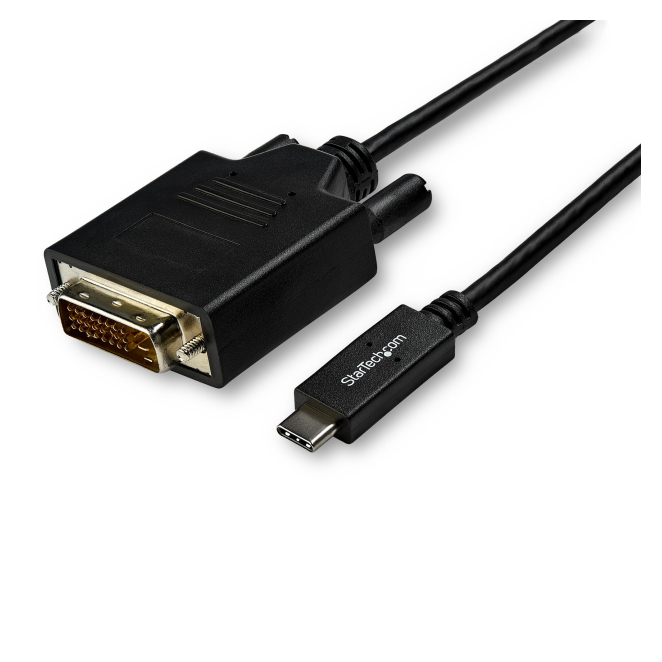 StarTech.com Cable Adaptador de 3m USB-C a DVI 1920 x 1200 - Negro - Cable USB Tipo C a DVI - Cable Conversor de Vídeo USBC