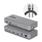 StarTech.com Docking Station USB-C de 2 Monitores HDMI - 4K 60Hz - Red Ethernet de 1Gbps - Dock Multipantalla - PD de 100W para Carga de Portátiles - Sin Controladores - Replicador de Puertos Windows