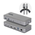 StarTech.com Docking Station USB-C de 2 Monitores DisplayPort - 4K 60Hz - Red Ethernet de 1Gbps - Dock Multipantalla - PD de 100W para Carga de Portátiles - Replicador de Puertos sin Controladores