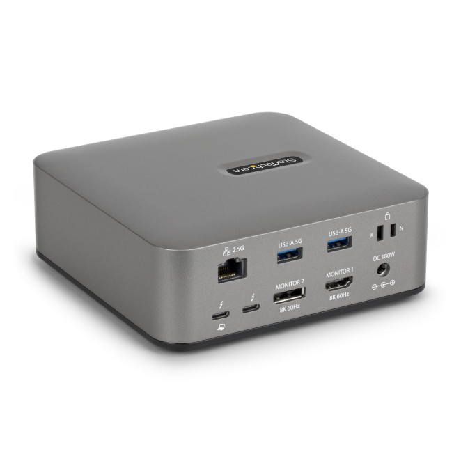 StarTech.com Docking Station Universal Thunderbolt 5 - 4K 144Hz/8K 60Hz - 120Gbps de Pico de Ancho de Banda - Carga PD 140W para Portátiles - 30W de Carga para Móviles - USB 10Gb - LAN Ethernet 2,5G