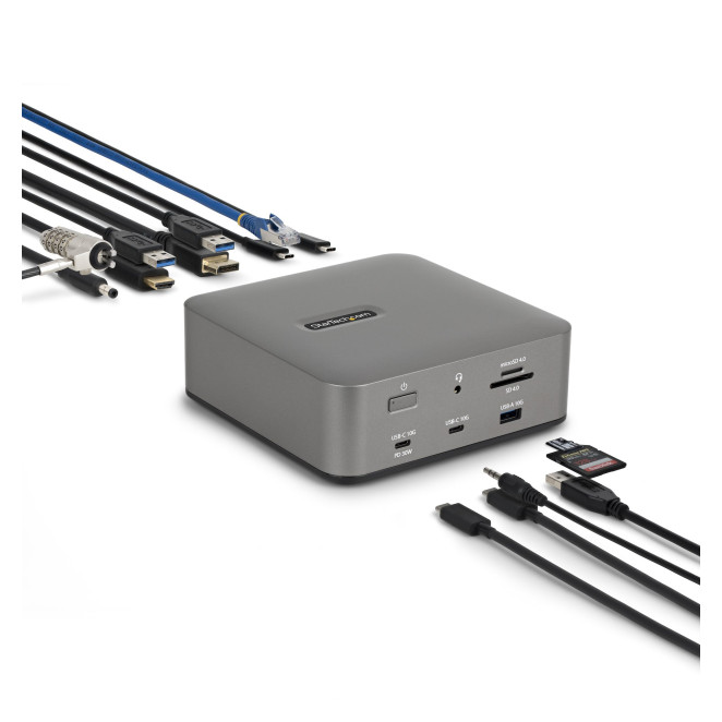 StarTech.com Docking Station Universal Thunderbolt 5 - 4K 144Hz/8K 60Hz - 120Gbps de Pico de Ancho de Banda - Carga PD 140W para Portátiles - 30W de Carga para Móviles - USB 10Gb - LAN Ethernet 2,5G