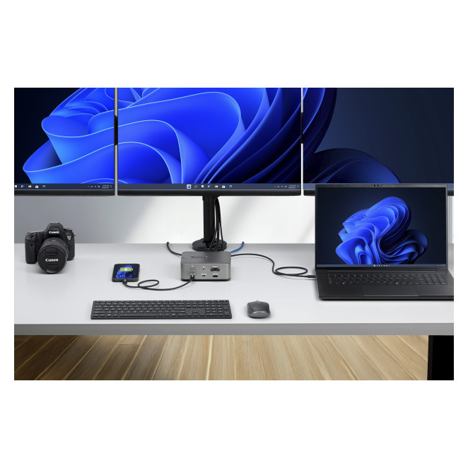 StarTech.com Docking Station Universal Thunderbolt 5 - 4K 144Hz/8K 60Hz - 120Gbps de Pico de Ancho de Banda - Carga PD 140W para Portátiles - 30W de Carga para Móviles - USB 10Gb - LAN Ethernet 2,5G