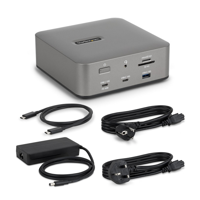 StarTech.com Docking Station Universal Thunderbolt 5 - 4K 144Hz/8K 60Hz - 120Gbps de Pico de Ancho de Banda - Carga PD 140W para Portátiles - 30W de Carga para Móviles - USB 10Gb - LAN Ethernet 2,5G