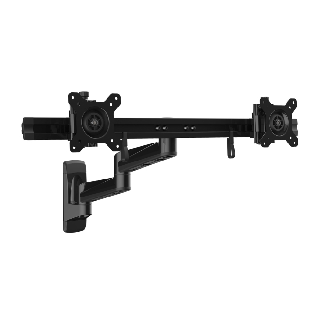 StarTech.com Brazo para Dos Monitores de Instalación en Pared - Soporte Ergonómico Articulado VESA x2 Monitores de 24″ - Barra Transversal de Ajuste Sincronizado - Inclinación/Giro/Rotación - Soporte de Montaje