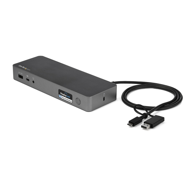 StarTech.com Docking Station Universal para Portátil - Replicador de Puertos Híbrido USB-C/-A - 2x HDMI y DP 4K - PD 60W - Mac / Windows / Chrome OS - Hub de 4 Puertos USB 5Gbps - Ethernet