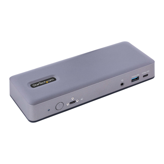 StarTech.com Docking Station USB-C 4K30 Triple /4K60 Doble - Modo Alt DP/DP/HDMI - Hub USB de 7 Puertos - PD 3.0 - GbE - Audio - K-Slots - Works With Chromebook - Replicador de Puertos USB Tipo C