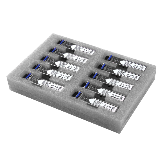 StarTech.com Paquete de 10 Módulos SFP Compatibles con Cisco GLC-LH-SMD - 1000BASE-LX/LH - Fibra Monomodo 1GbE - SFP Ethernet Gigabit 1Gb - LC - 10km - Cisco Firepower/ASR920/IE2000 DDM