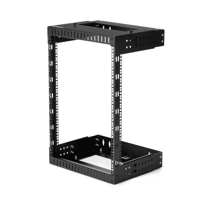 StarTech.com Rack de Servidores Abierto de 15U de Pared - de 19 Pulgadas - de 2 Columnas - de Profundidad Ajustable - para Equipo de Redes - AV - de Servicio Pesado