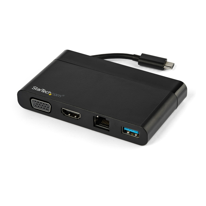 StarTech.com Adaptador Multipuertos USB-C 4K con HDMI, VGA, Ethernet Gigabit y USB 3.0 - Mini Docking Station USB Tipo C de Viajes a HDMI de 4K o VGA 1080p - Replicador de Puertos USBC