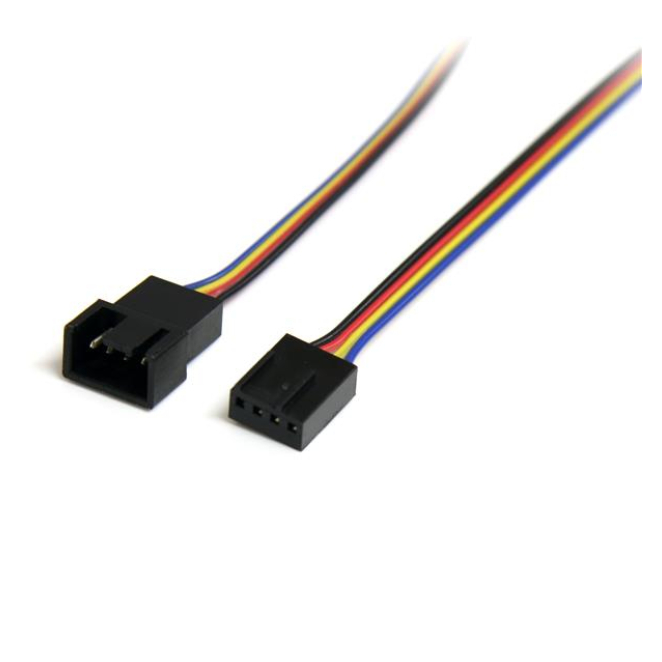 StarTech.com Cable Extensor 0,3m PWM 4 Pines Alimentación Ventilador Fan Placa Base Macho a Hembra