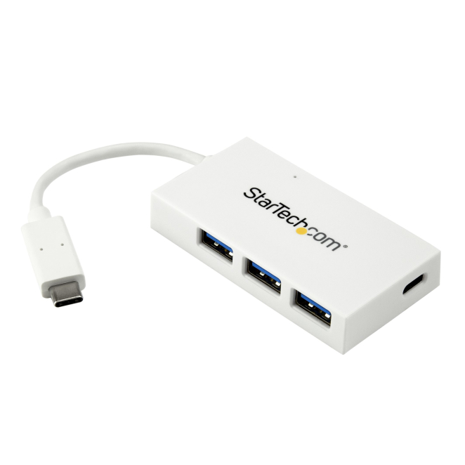 StarTech.com Hub USB-C con 1 Puerto USB-C y 3 Puertos USB-A (SuperSpeed de 5Gbps) - Alimentado por USB - Adaptador Hub Ladrón USB 3.0 para Ordenador Portátil - Concentrador Tipo-C USB 3.2 Gen 1 (5Gbps) - Blanco