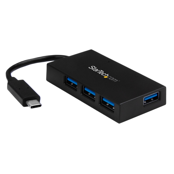 StarTech.com Hub USB C de 4 Puertos - Ladrón USB Tipo-C con 4 Puertos USB-A (USB 3.0 SuperSpeed 5Gbps) Bus USB o Autoalimentación - Hub de Carga Portátil USB-C a USB-A BC 1.2